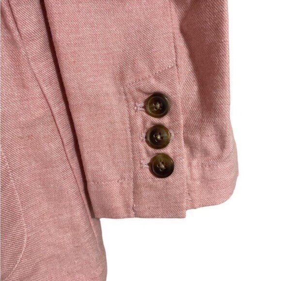 Cotton On women blazer pink  linen blend 4 casual button down office retro event - Picture 5 of 8